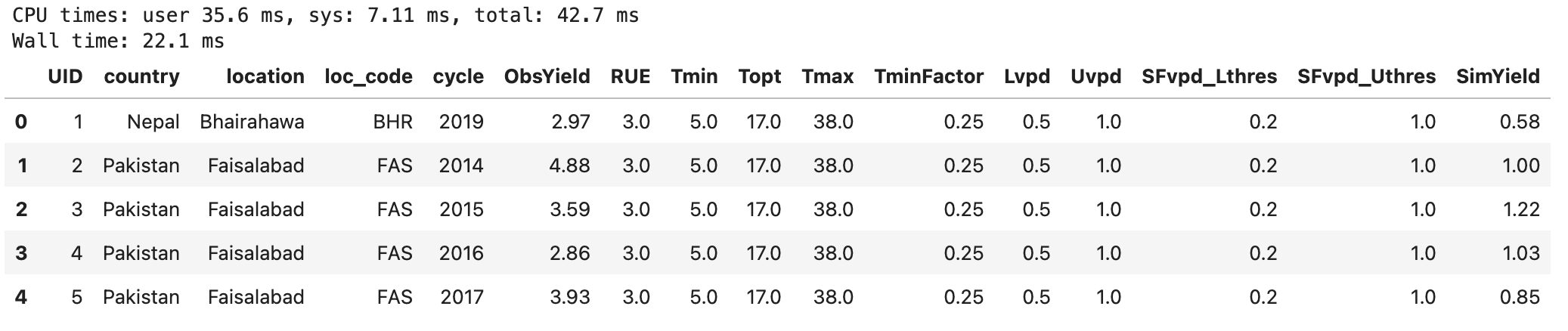 Query Table